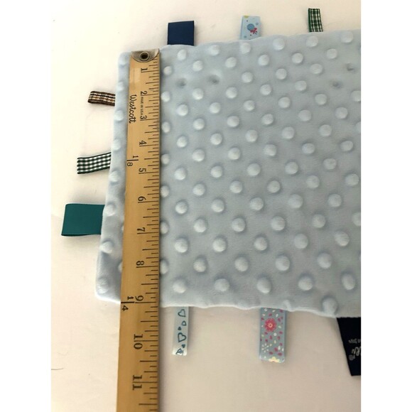 Heccei Lovey Security Blanket with Ribbon Tags Light Blue Toys and Joys - Picture 3 of 8